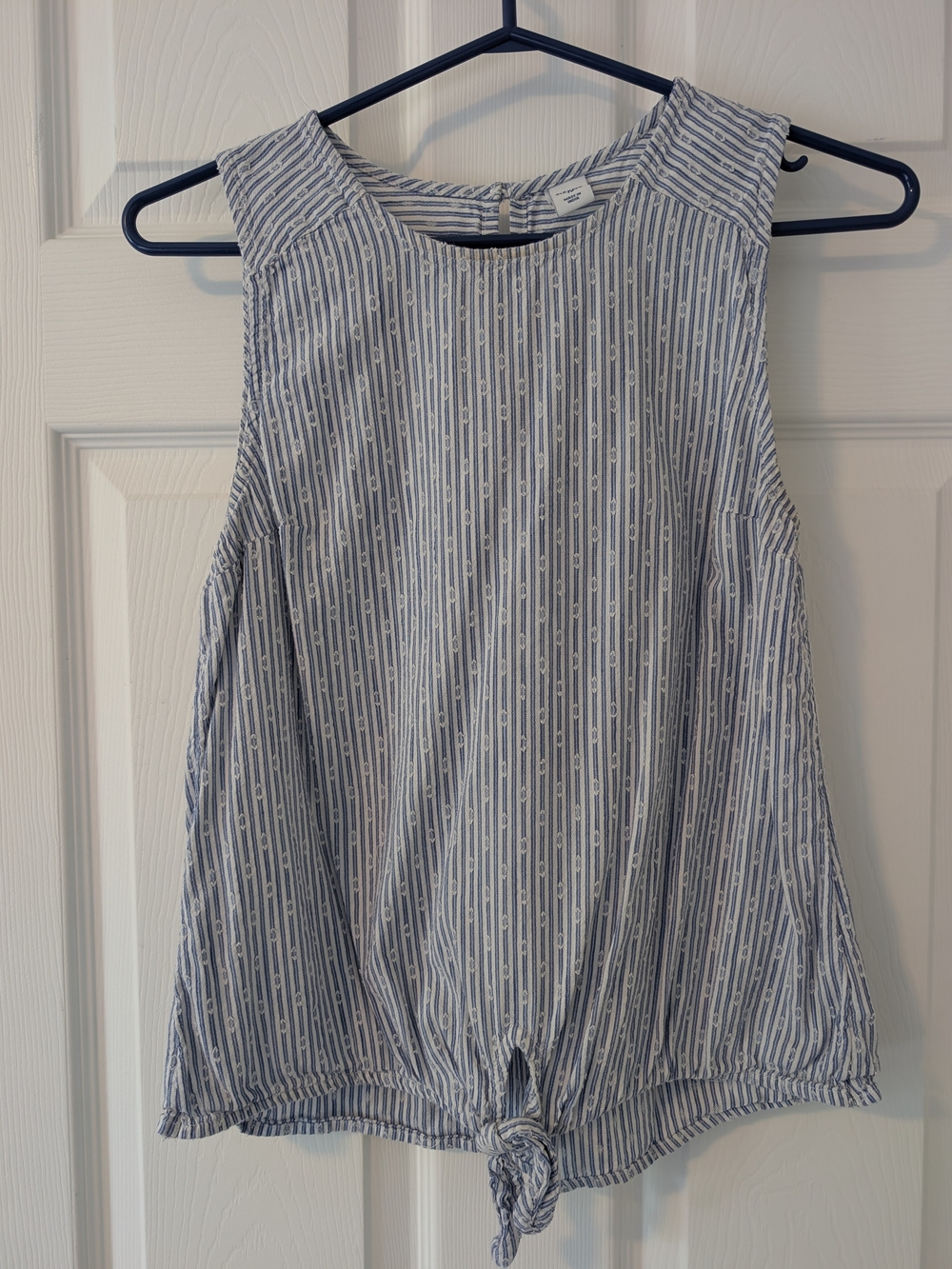 Old Navy Striped Tie-Hem Sleeveless Top - Blue